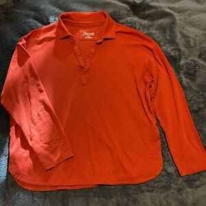 Natural Reflections Red Long Sleeve Tee Moisture-Wicking Comfort